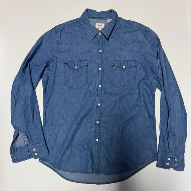 정품 리바이스 투 포켓 긴팔 웨스턴 데님 셔츠 L