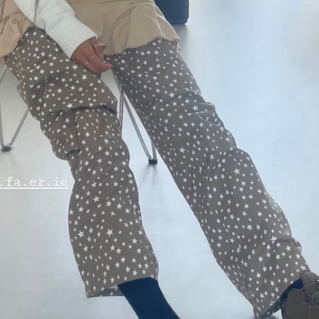 샵페어리 star cotton twill pants 베이지 M