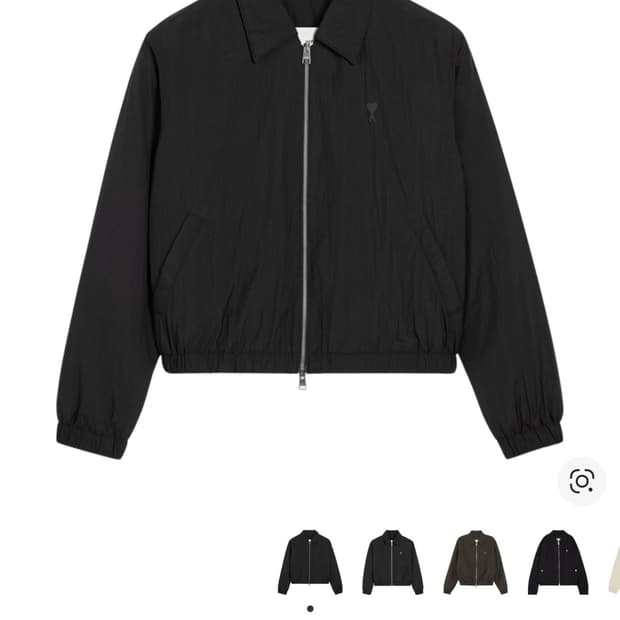 아미 AMI PARIS 톤온톤 하트로고 집업 자켓 봄버 블랙 M