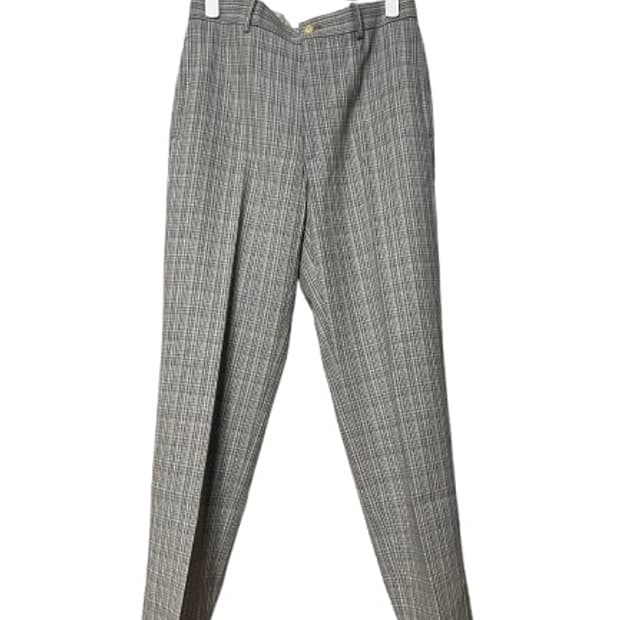 오라리 하드 트위스트 울 체크 슬랙스 3