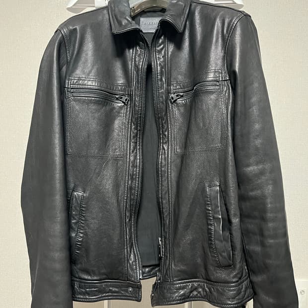 올세인츠 라크 레더 자켓 블랙 고트스킨 M사이즈