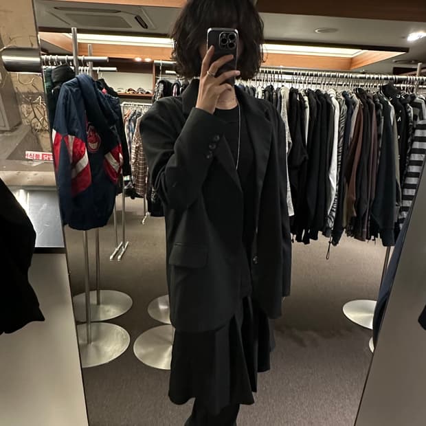 M)Piecemaker 빈티지 블랙 블레이저