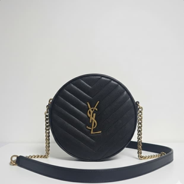 생로랑 YSL 라운드 크로스백 블랙 미사용 제품