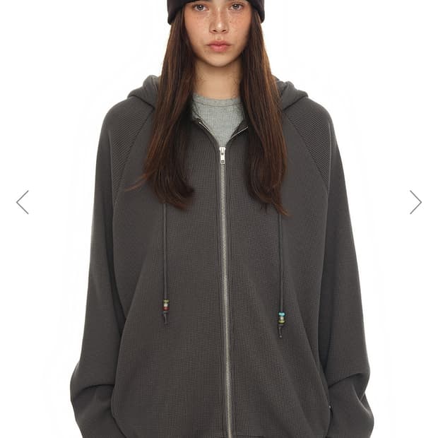 투머치택스 와플집업 차콜 