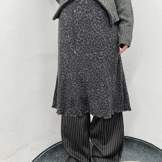 호피 헤어리 스커트
