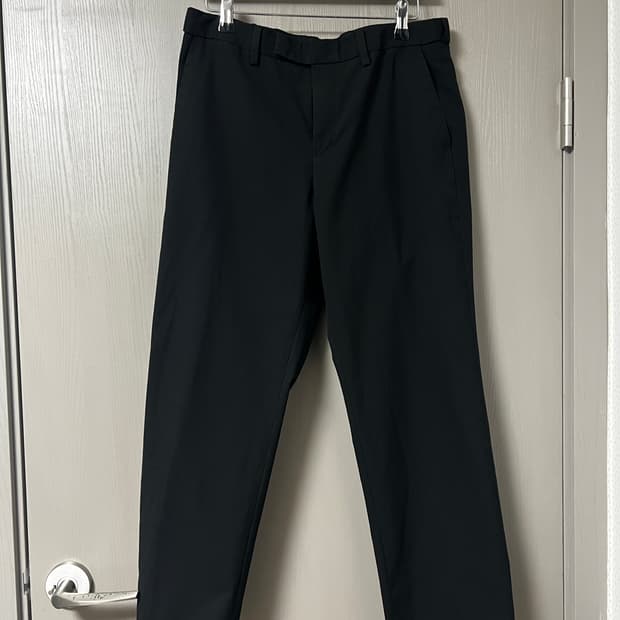 라이트웨이트 세미 와이드 히든 밴딩 슬랙스 블랙 31