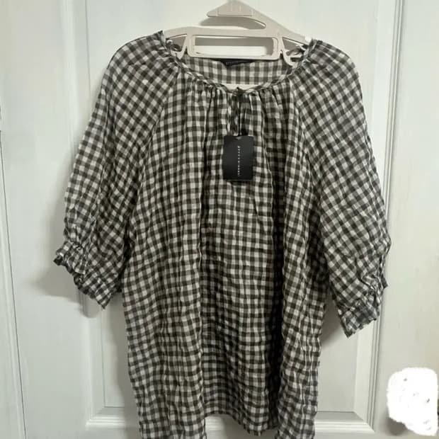 모리걸 킹엄체크 블라우스