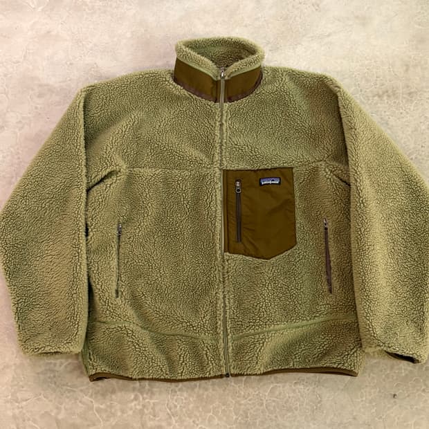 [L] USA 파타고니아 딥파일 후리스 가디건 자켓 네이비 플리스