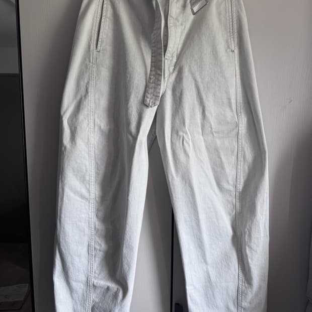 LEMAIRE 르메르 트위스트 벨티드 팬츠 스노우그레이 L