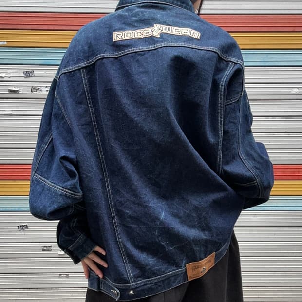 90s ROCA WEAR 레어 생지 스티치 트러커 데님자켓