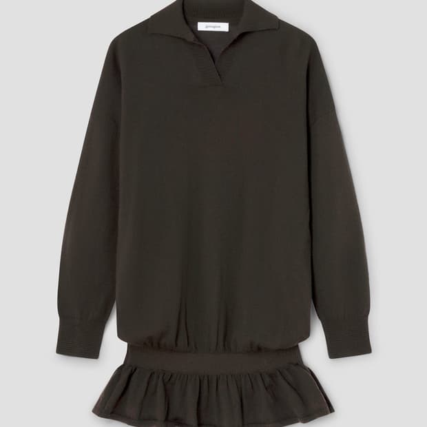 [S]기마구아스 Fille 러플 니트 원피스/브라운