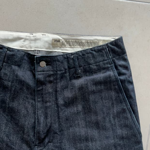 포터리 원 워시드 와이드 데님 블루