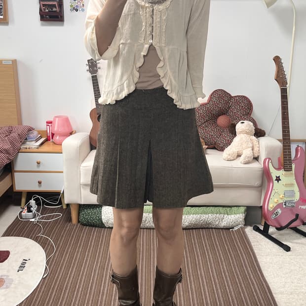 브라운 빈티지 치마바지 