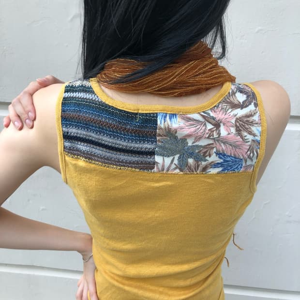 patchwork pattern sleeveless