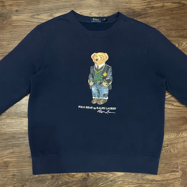 폴로 랄프로렌 베어 로고 스웻셔츠 맨투맨 네이비
