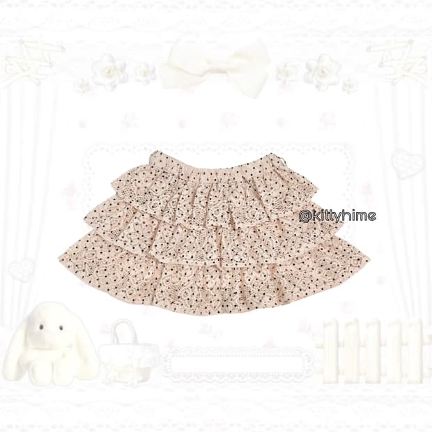 일본빈티지 도트 캉캉 히메갸루스커트히메카지 코지 러블리갸루 땡땡이스커트