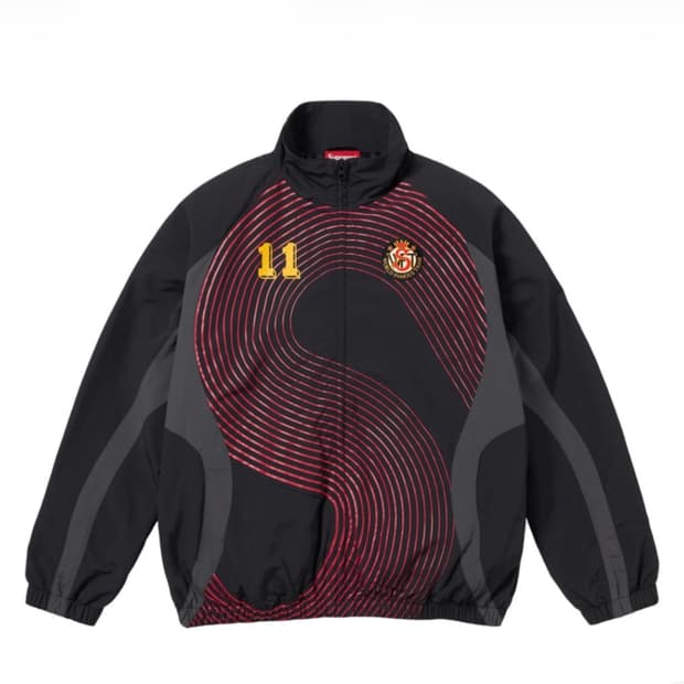 슈프림s로고 트랙자켓 블랙