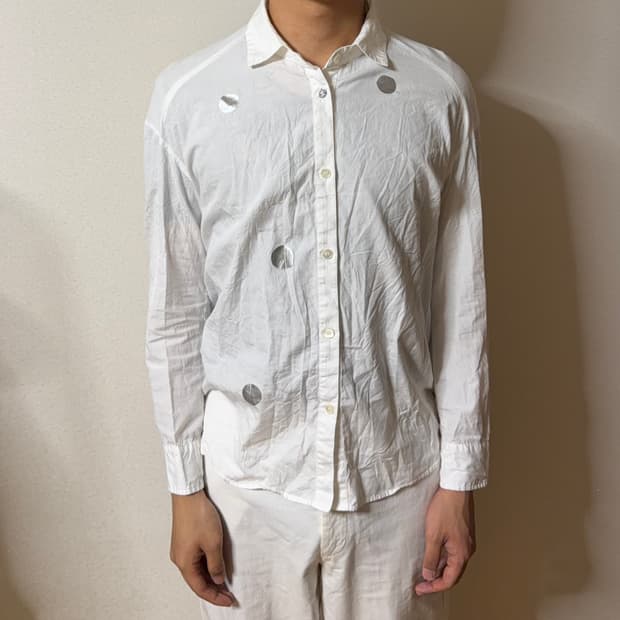 츠모리 치사토 도트 블라우스 셔츠