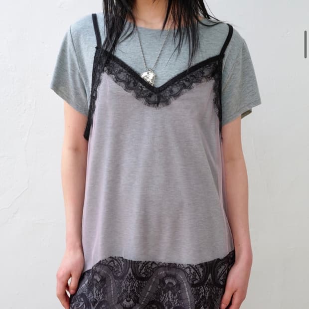 LACE LAYERED ONE-PIECE (W) GREY