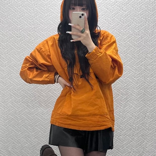 아디다스 재팬 레트로 Y2K 오렌지 바람막이 아노락 105 C10816