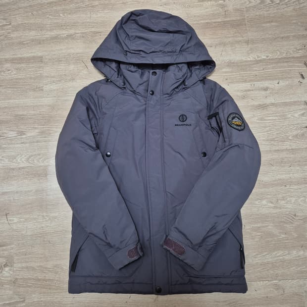 빈폴 아웃도어 여성 사이드와펜 덕다운 후드 패딩 점퍼 XS(85)