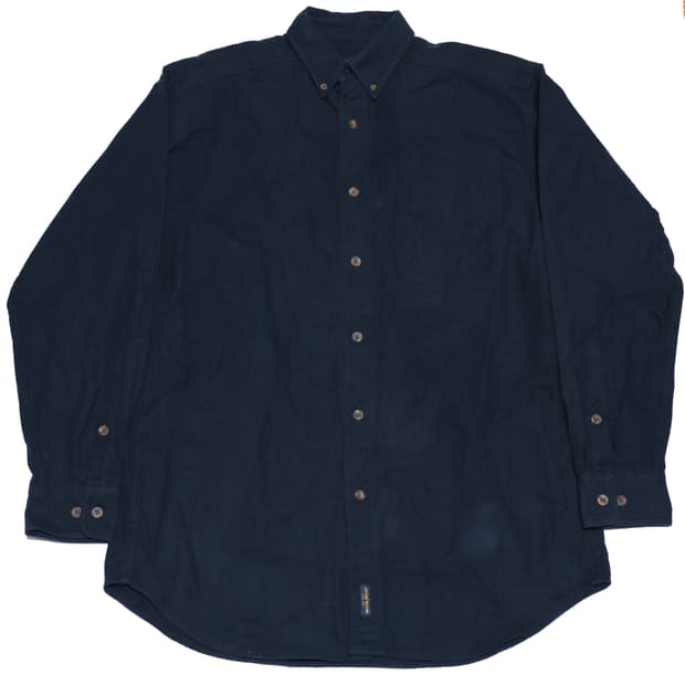 Woolrich Navy Button-Down Cotton Shirt
