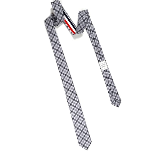 톰브라운 그레이 체크 넥타이