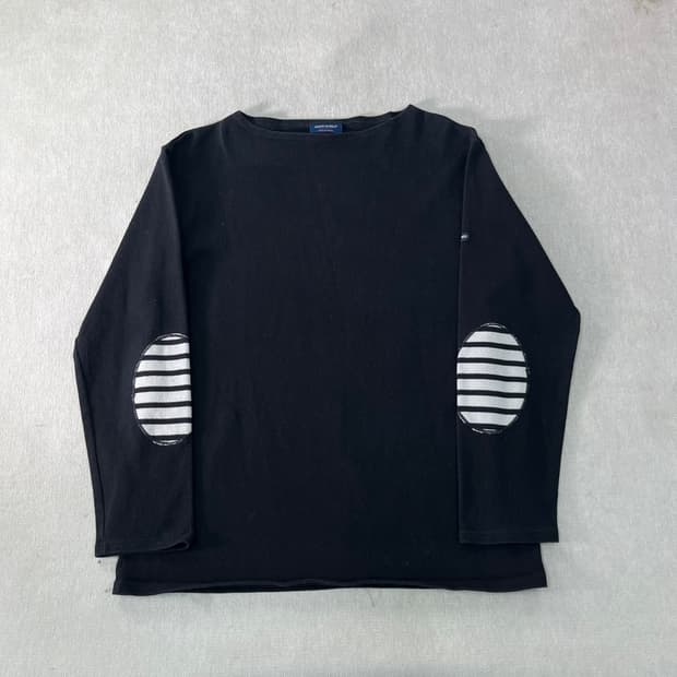 W 100 세인트제임스 엘보우 패치 롱슬리브 티셔츠