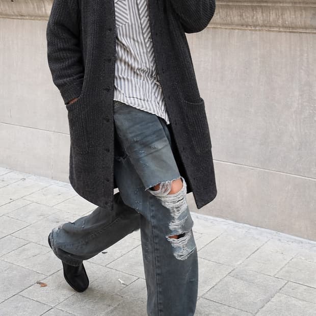 롱 가디건 코트