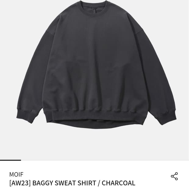모이프 배기 스웻 셔츠 차콜[3] AW23