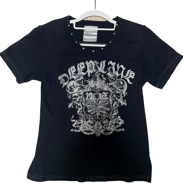 punk black half top