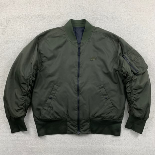 나이키 자수로고 윈드러너 리버시블 MA-1 항공점퍼 카키 