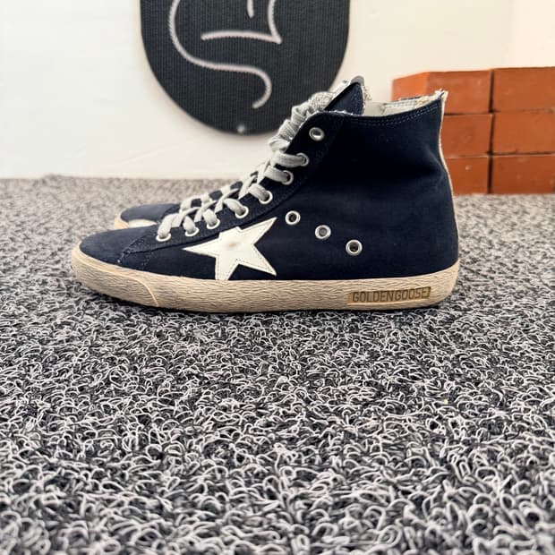 골든구스 Francy 네이비 하이탑 스니커즈 38/245