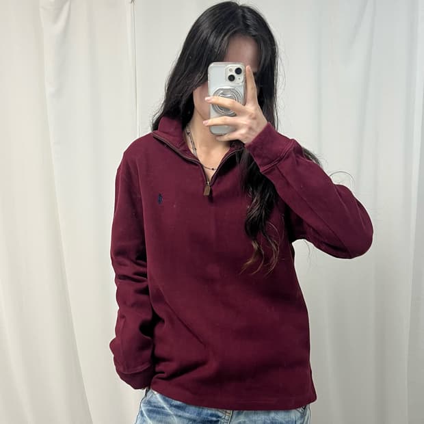 Polo Burgundy Half-zip Knit