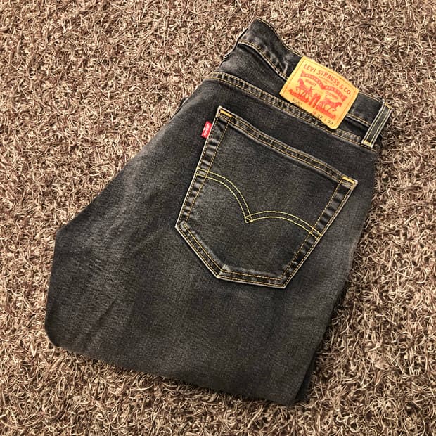 리바이스 505 흑청 블랙 워싱 데님 팬츠