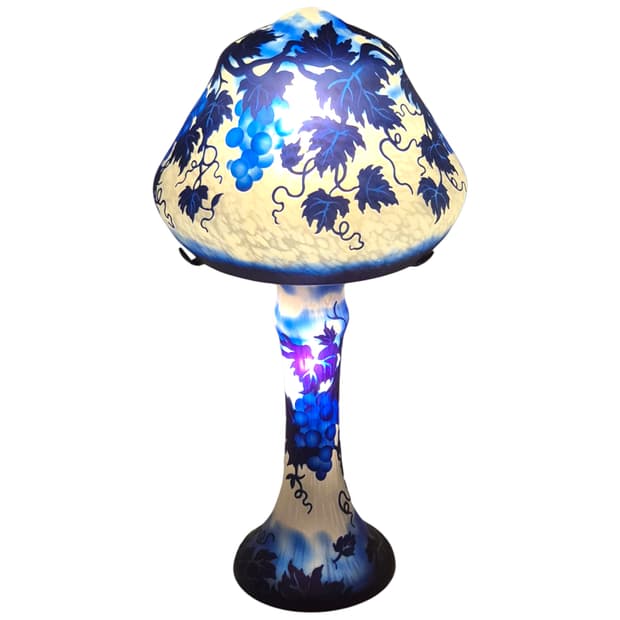 80s 엔틱 불투명 포도 나무 머쉬룸 스탠드 램프