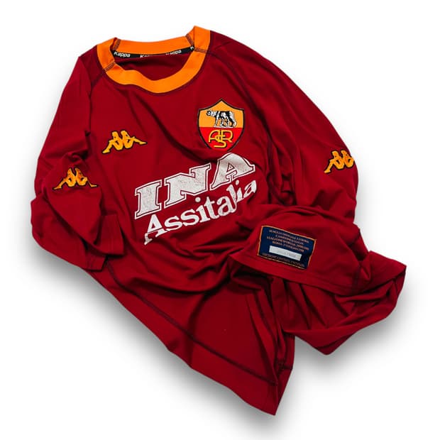 카파 00-01 As Roma 빈티지 홈 축구 유니폼