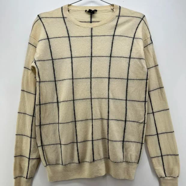 (여자95) 띠어리 빈티지 스트라이프 체크 모 니트웨어