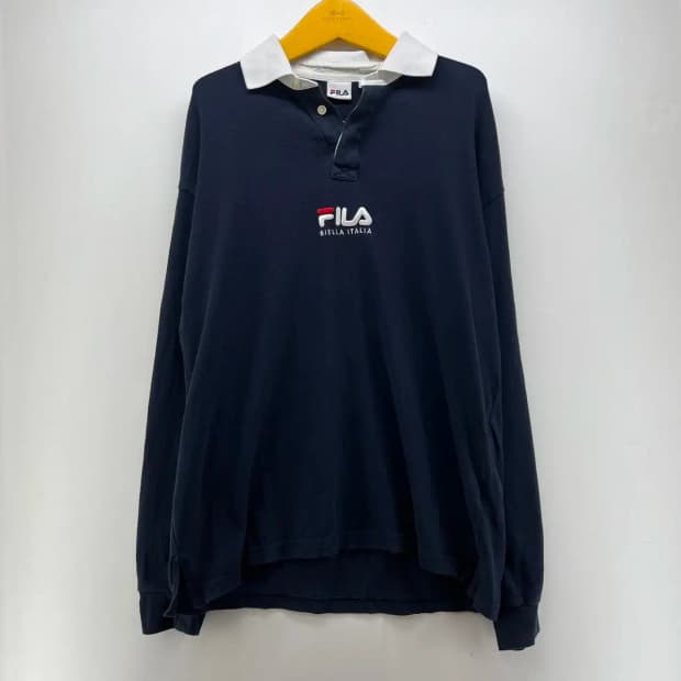 XL 필라 오버핏 긴팔 카라티셔츠 빈티지