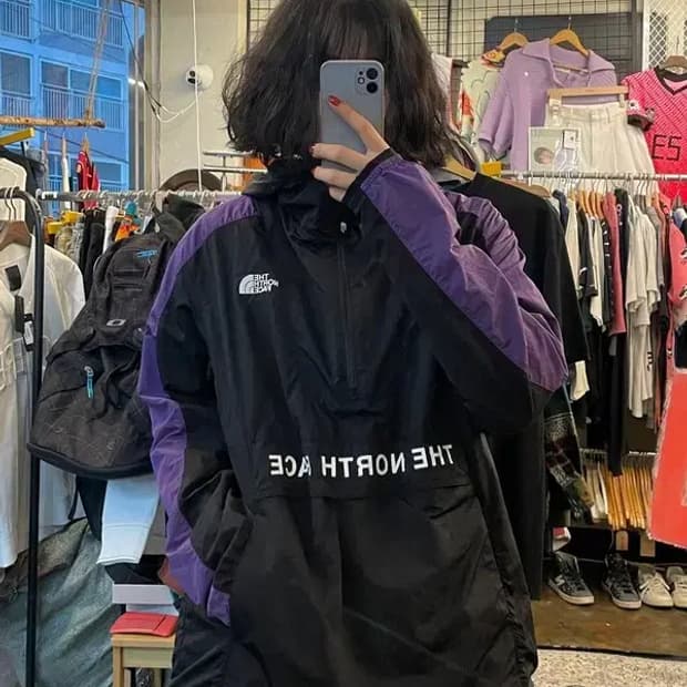 미디움 공용 노스페이스 나일론 캠프턴 아노락