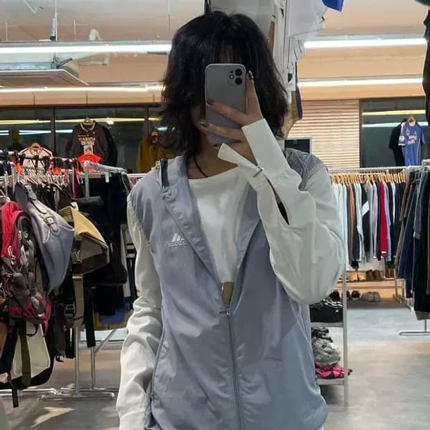 90s 아디다스 삼선 올드스쿨 트레이닝 바람막이 후드 베스트