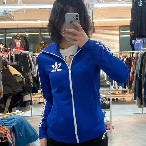 85 아디다스 유로파 트랙탑 져지 집업 블루