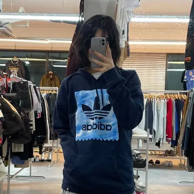 85 아디다스 스카이 다이 BB 후드티 네이비 블루