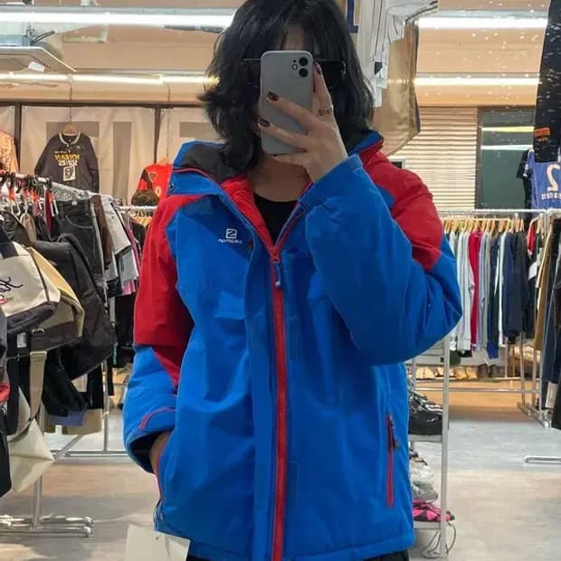 새상품 12y 살로몬 바람막이 자켓 라지 여성 아동 내피있음