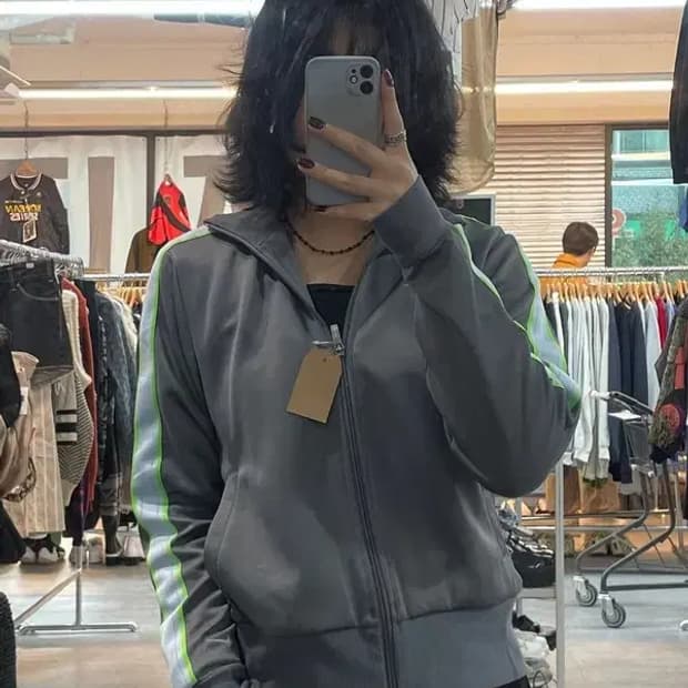 미디움 나이키 삼선 사이드라인 져지 집업