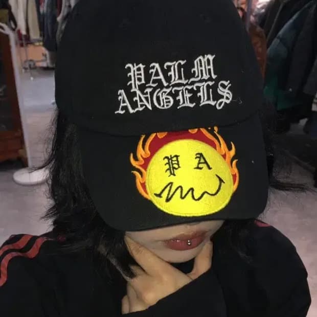 OS 팜 엔젤스 Palm Angels 버닝 헤드 볼캡 블랙