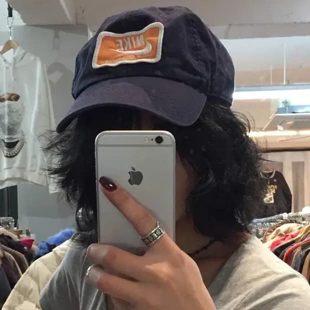 OS 나이키 스포츠웨어 자수 로고 볼캡 네이비