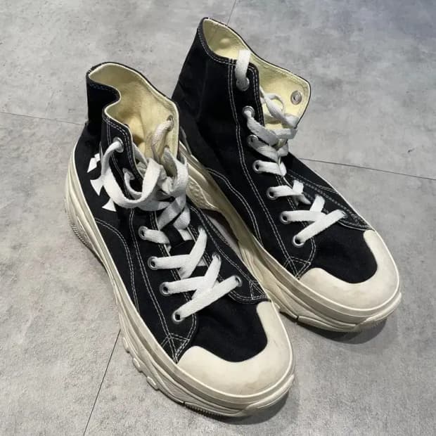 270 MLB 청키 하이 NY 블랙 캔버스 하이탑 스니커즈