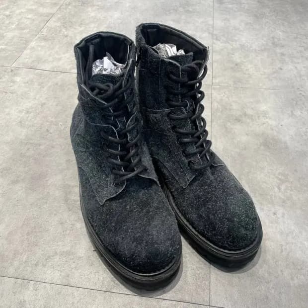 42 준지 블랙 비브람 솔 누벅 밀리터리 하이탑 부츠 새상품급