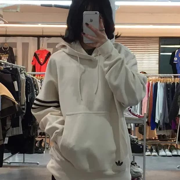 아디다스 오리지널스 뉴클래식 후드 원더 화이트 b급오염